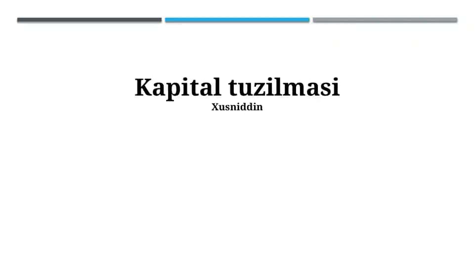 Kapital tuzilmasi