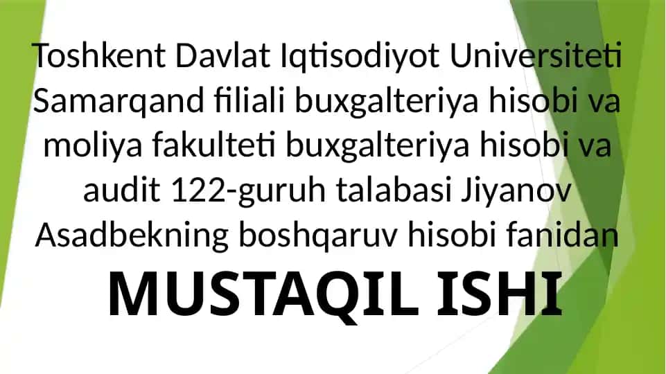 Boshqaruv hisobi