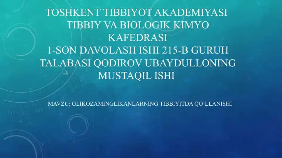 Glikozaminoglikanlarning tibbiyitdaqo’llanishi