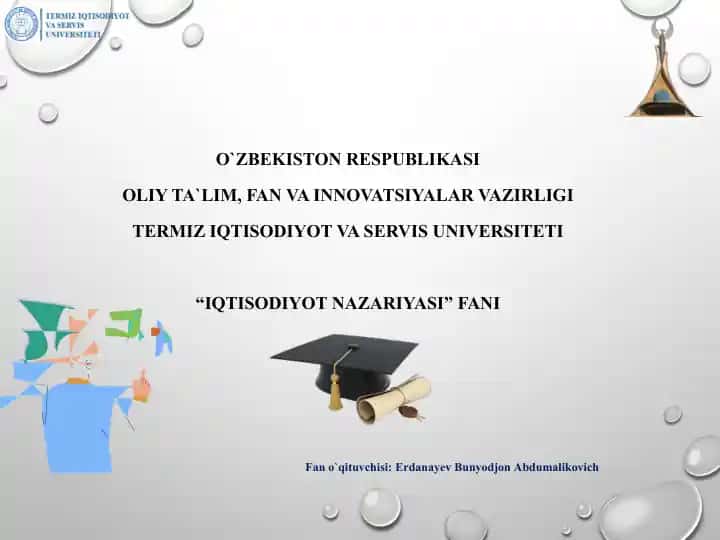 "Iqtisodiyot nazariyasi"