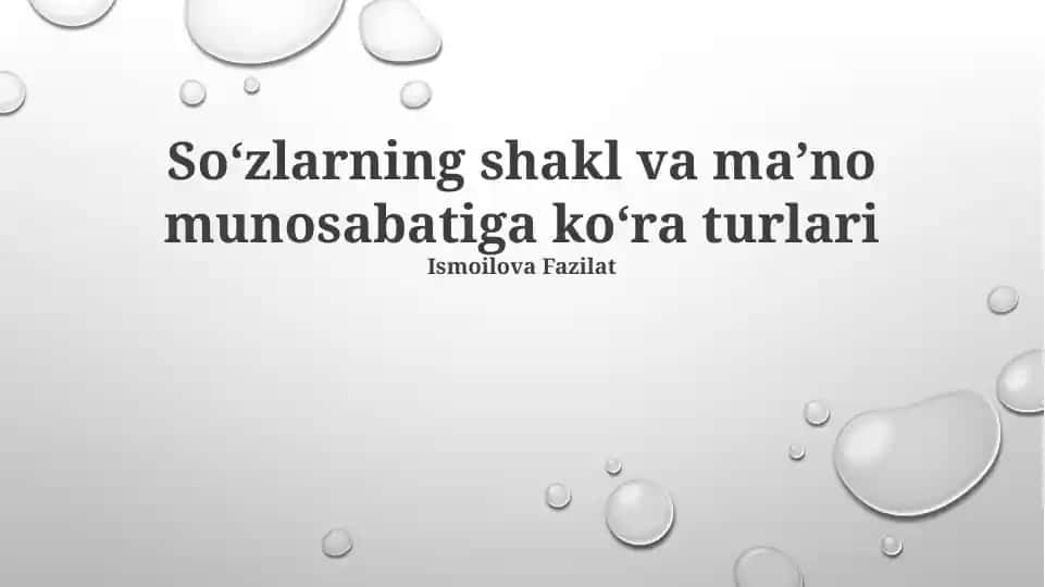 Soʻzlarning shakl va maʼno munosabatiga koʻra turlari