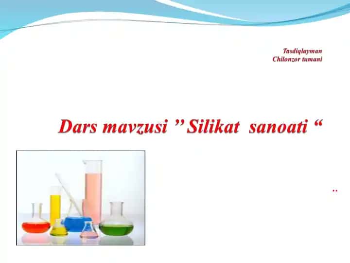 Silikat sanoati darsi