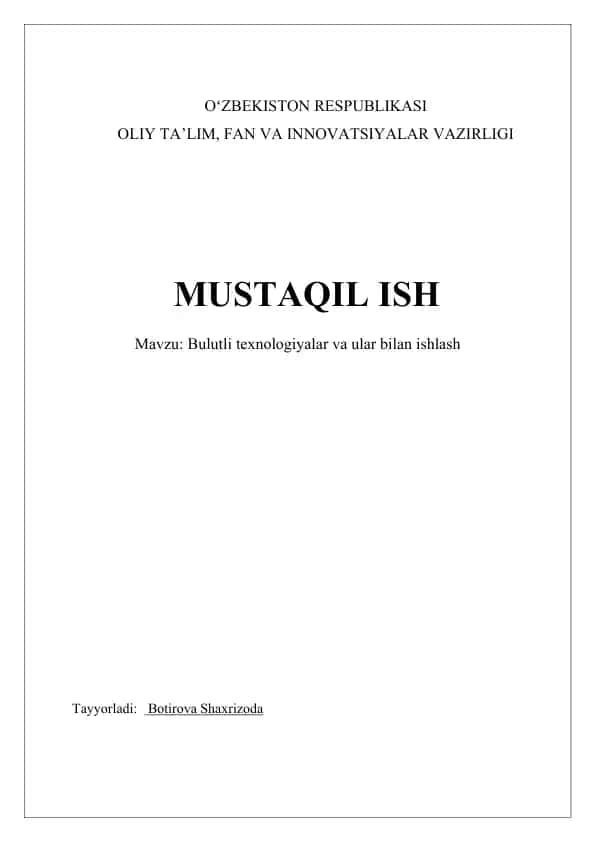 Bulut texnologiyalari
