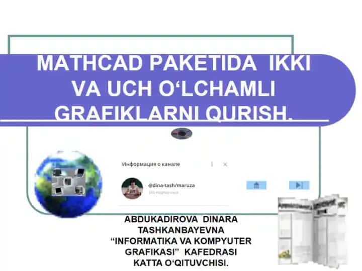 Mathcad Paketida IkkI va Uch O‘lchamli Grafiklarni Qirish