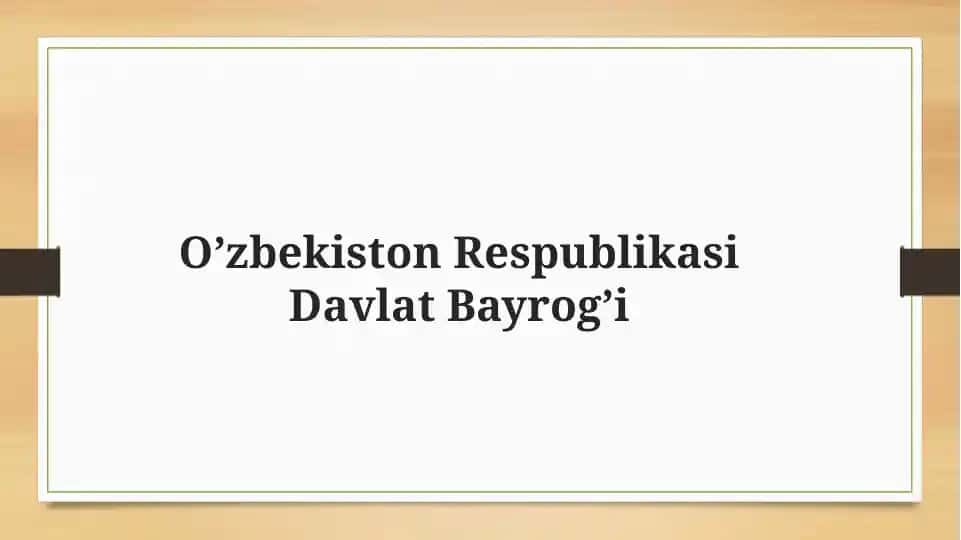 Oʻzbekiston bayrogʻi