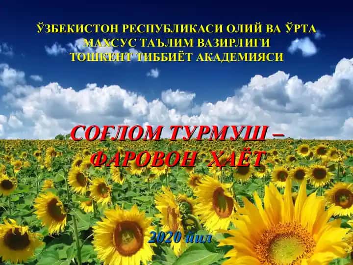 Salomatlik va jismoniy tarbiya
