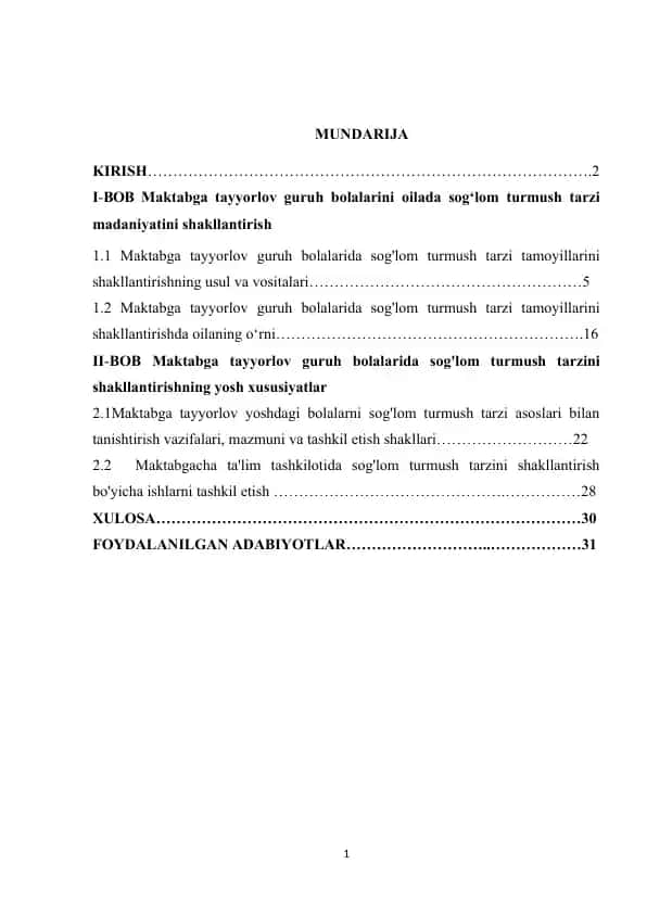 Bolalar uchun sog'lom turmush tarzi