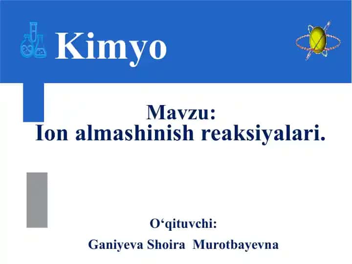 Ion Almashinish Reaksiyalari