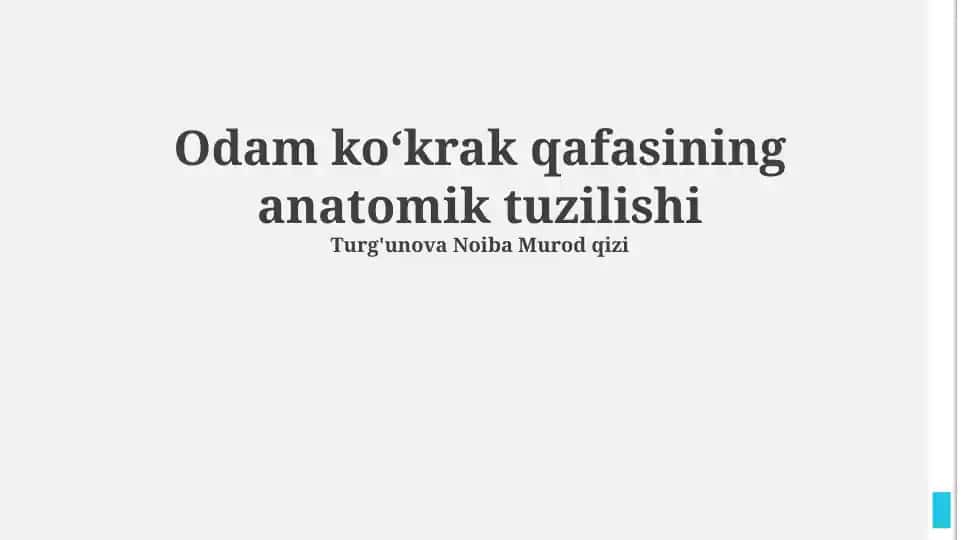 Qovurg'alar qafasining anatomik tuzilishi