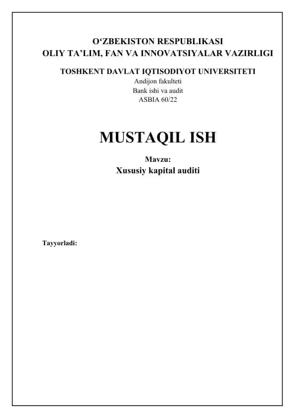 Xususiy kapital auditi