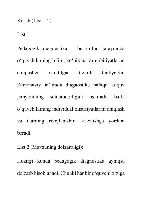 Pedagogik diagnostika