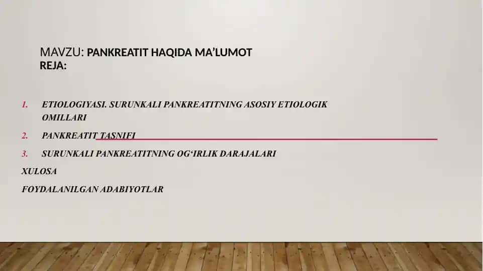 Pankreatit haqida ma'lumotlar