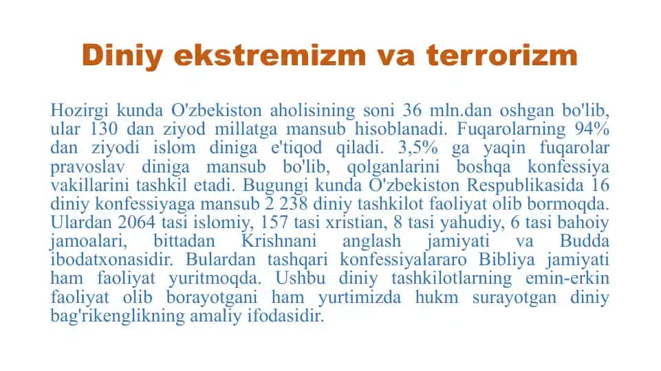 Diniy ekstremizm va terrorizm