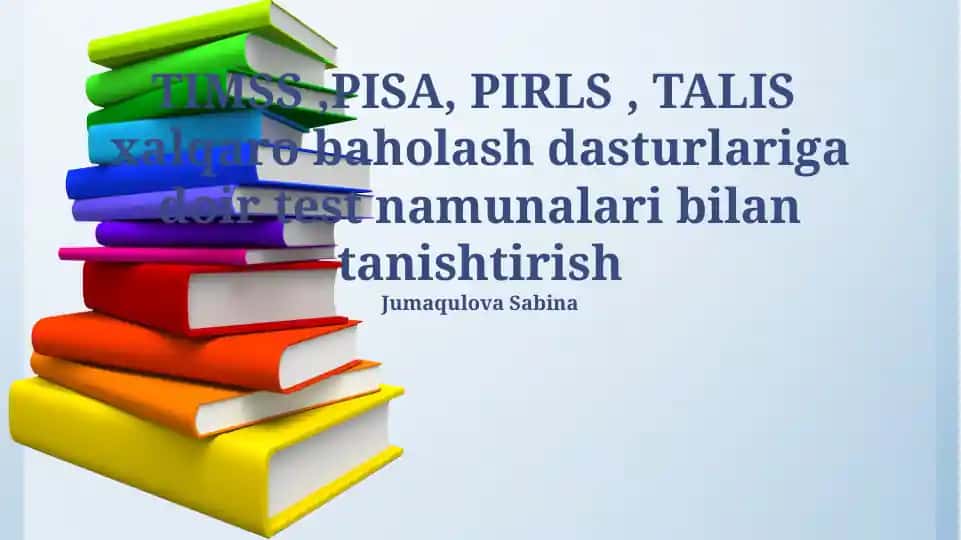 Xalqaro Baholash Dasturlariga Doir Test Namunalari
