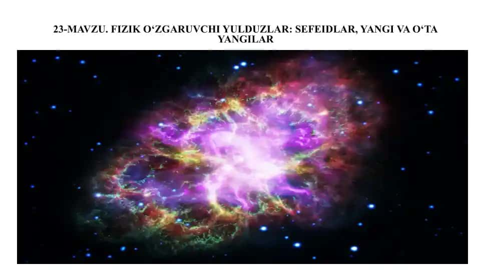 23-MAVZU. FIZIK O‘ZGARUVCHI YULDUZLAR: SEFEIDLAR, YANGI VA O‘TA YANGILAR