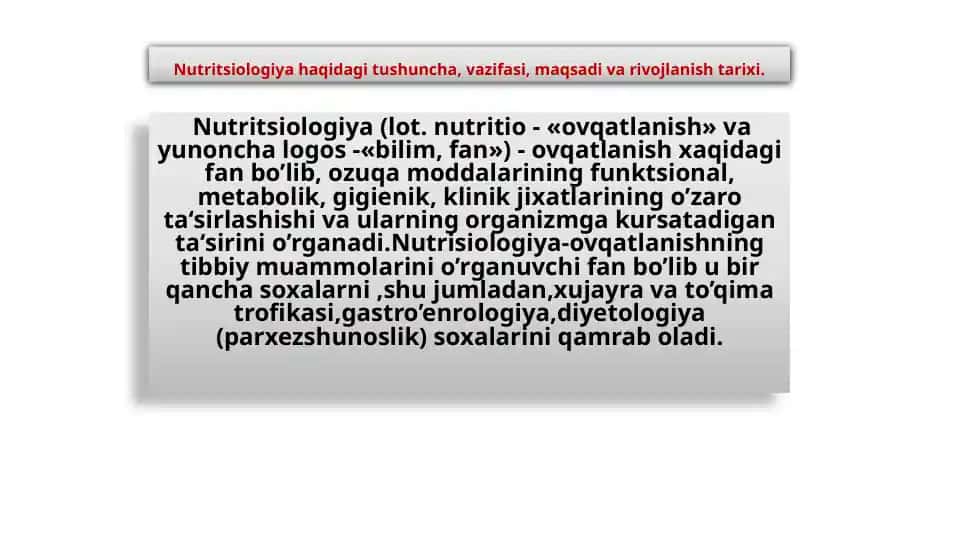 Nutritsiologiya