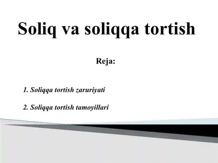 Soliq va soliqqa tortish