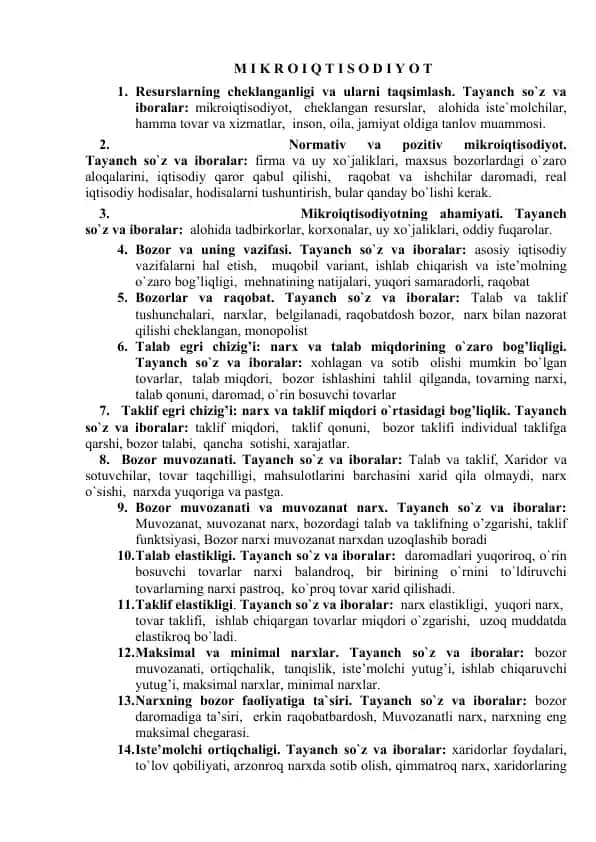 Mikroiqtisodiyot