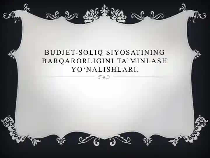 Budjet-soliq siyosati