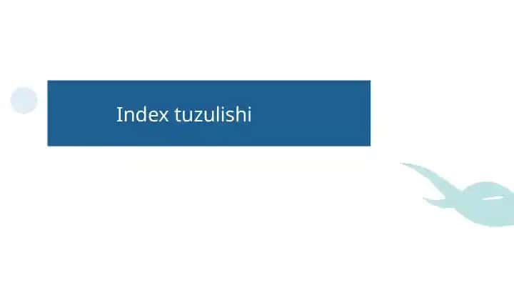 Index tuzulishi