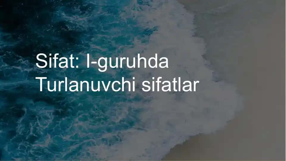 Sifatlar