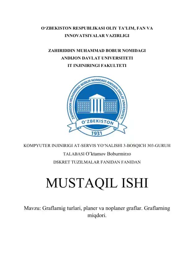 Graflarning turlari va miqdori