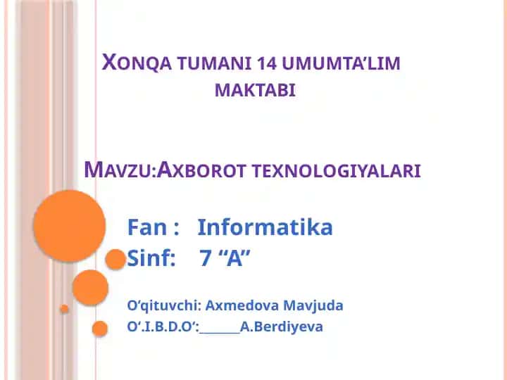 Axborot texnologiyalari