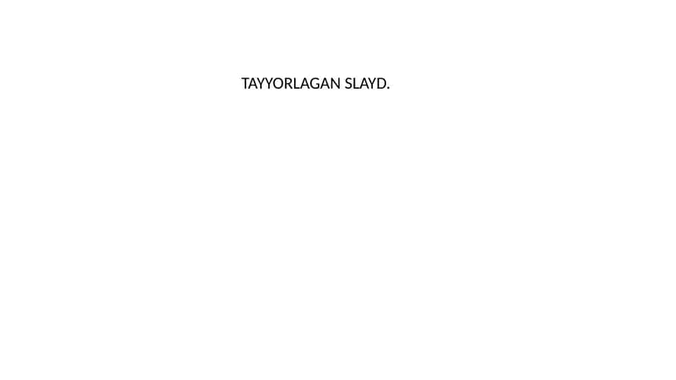 TAYYORLAGAN SLAYD