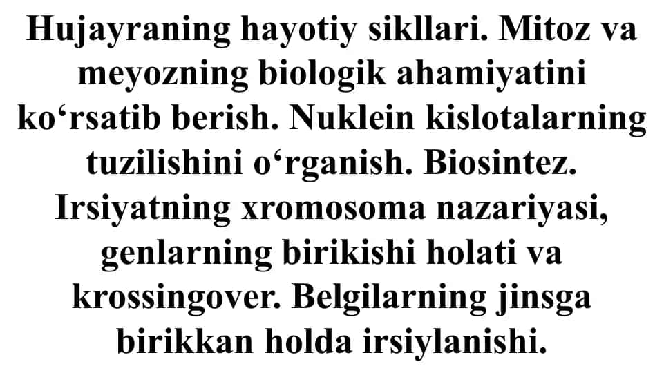 Hujayraning hayoti va sikllari