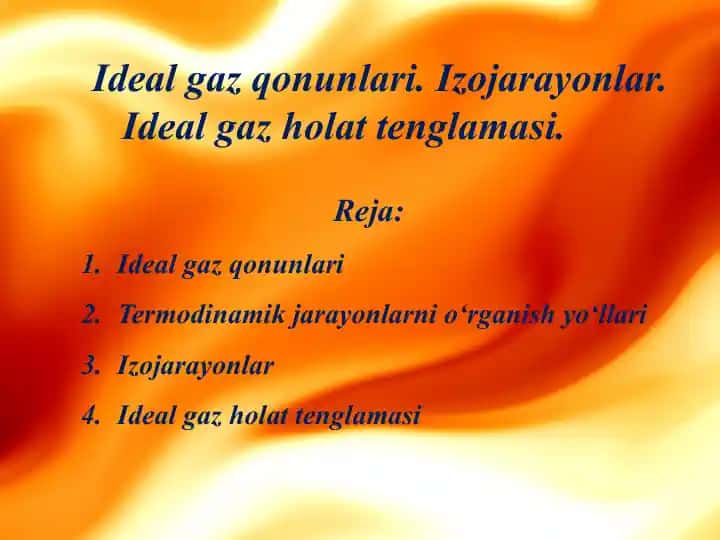 Ideal gaz qonunlari. Izojarayonlar