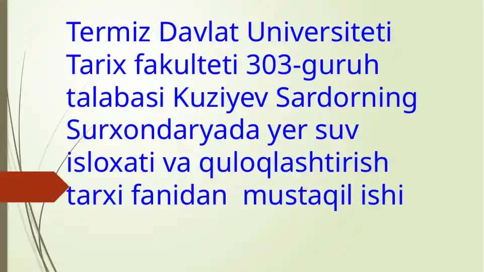 Temur va Temuriylar davrida yersuvi munosabatlari va uning tarixi