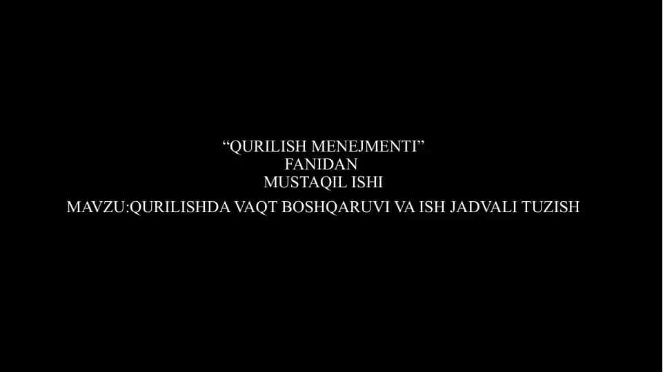 QURILISH MENEJMENTI