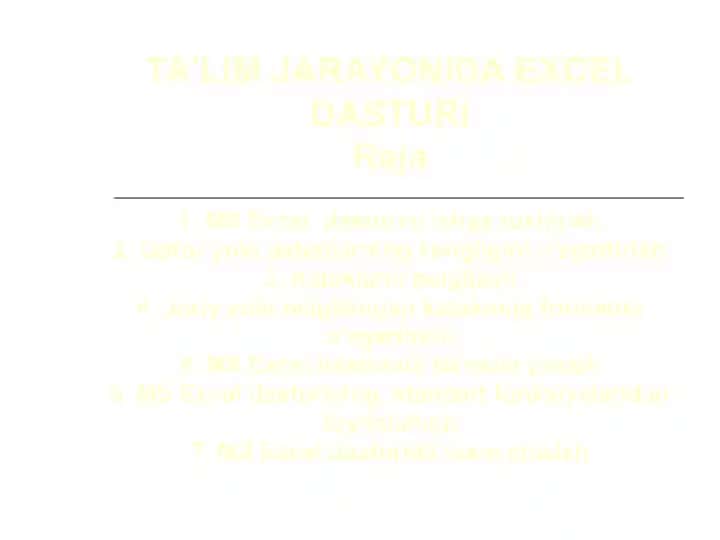 Microsoft Excel dasturi