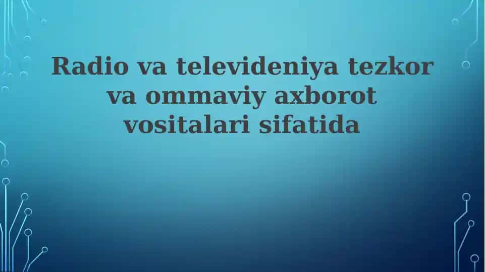 Televizor va radio