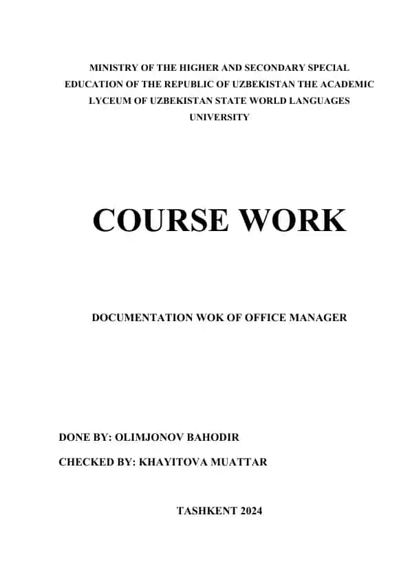 Office Manager Documentation Work