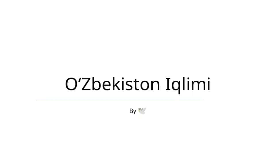 Oʻzbekiston Iqlimi