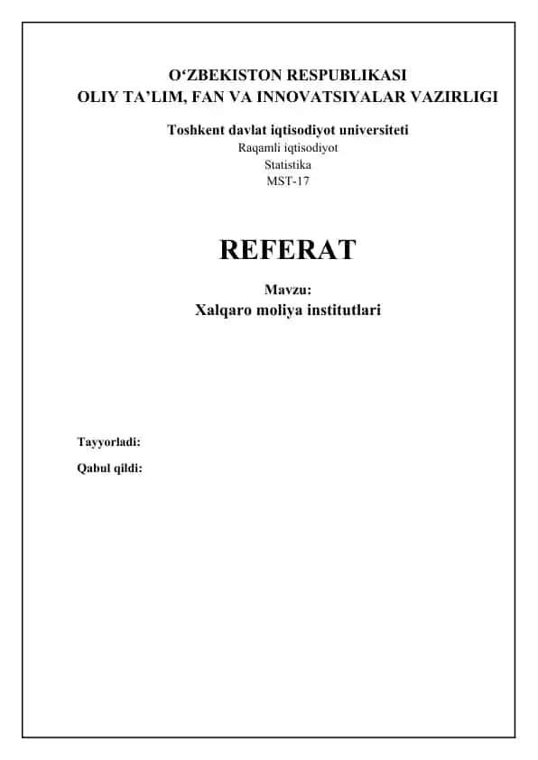 Xalqaro moliya institutlari