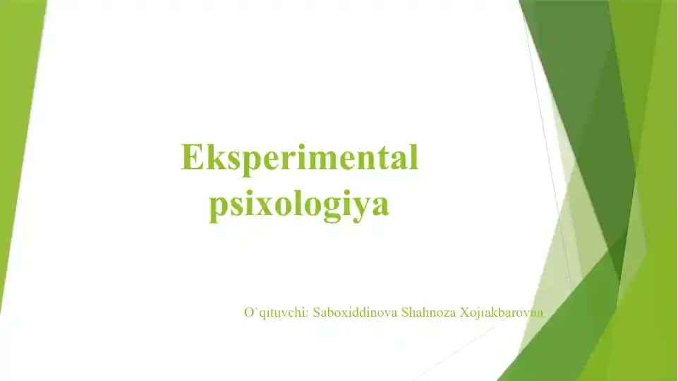 Eksperimental psixologiya