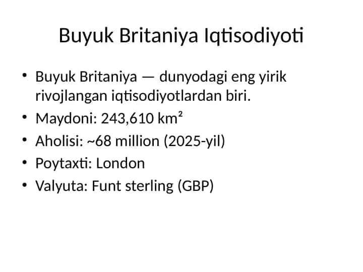 Buyuk Britaniya Iqtisodiyoti