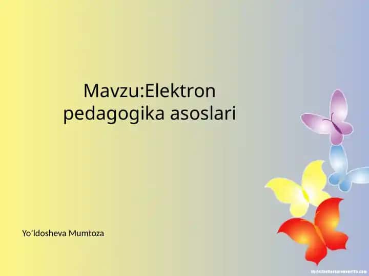 Elektronpedagogika asoslari