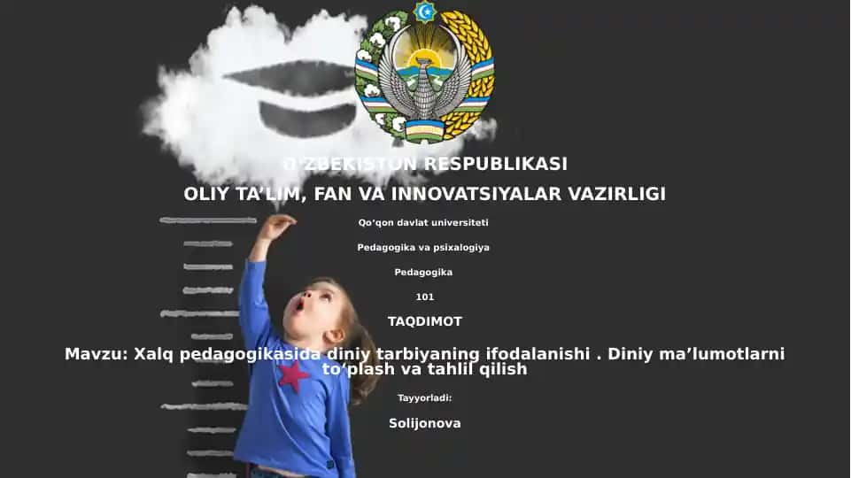 Xalq pedagogikasida diniy tarbiyaning ifodalanishi