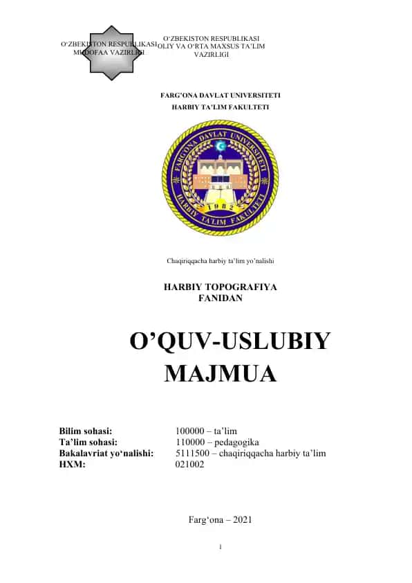 O‘quv-uslubiy majmua