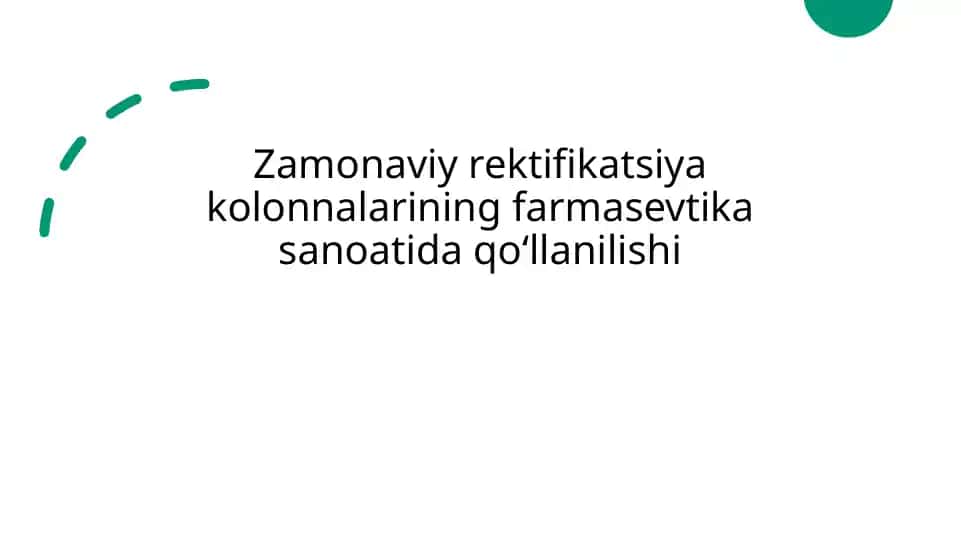 Zamonaviy rektifikatsiya kolonnalari