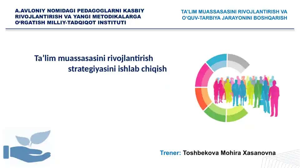 Ta'lim muassasasini rivojlantirish strategiyasini ishlab chiqish