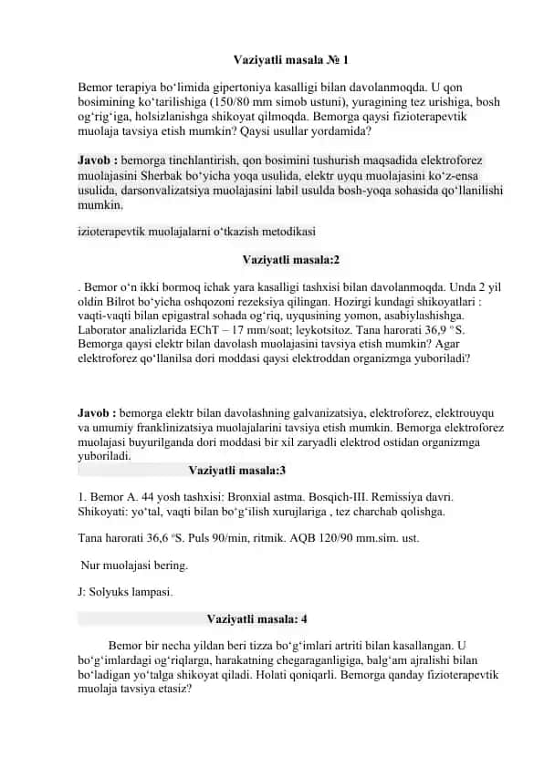 Elektr bilan davolash muolajalari
