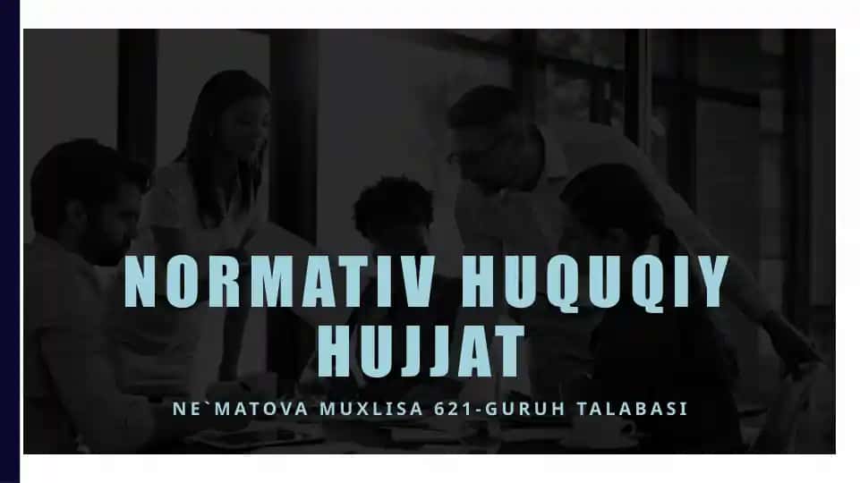 Normativ-huquqiy hujjat