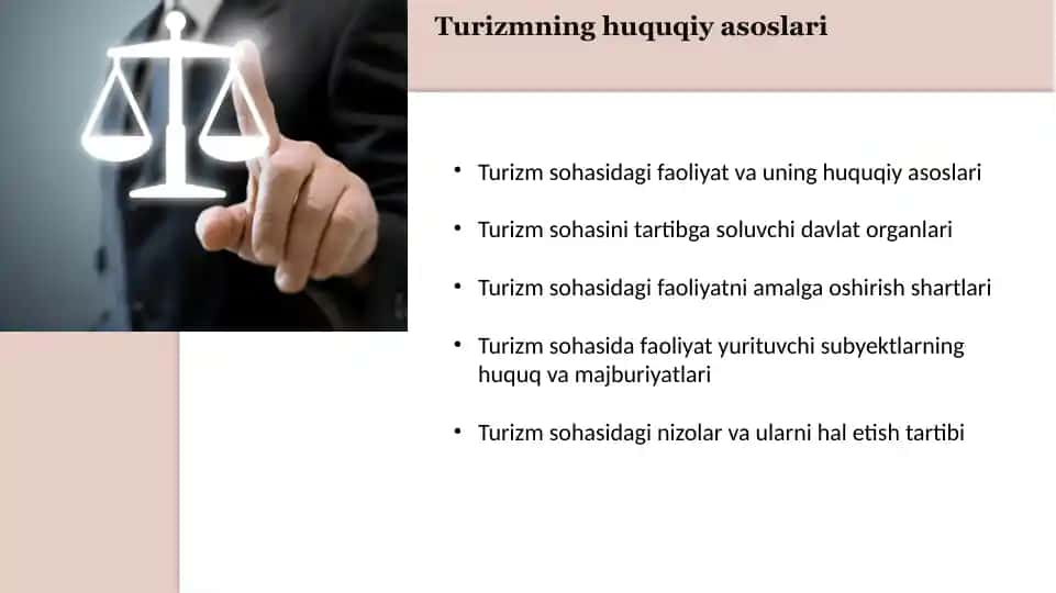 Turizmning huquqiy asoslari