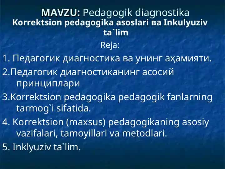 Pedagogik diagnostika