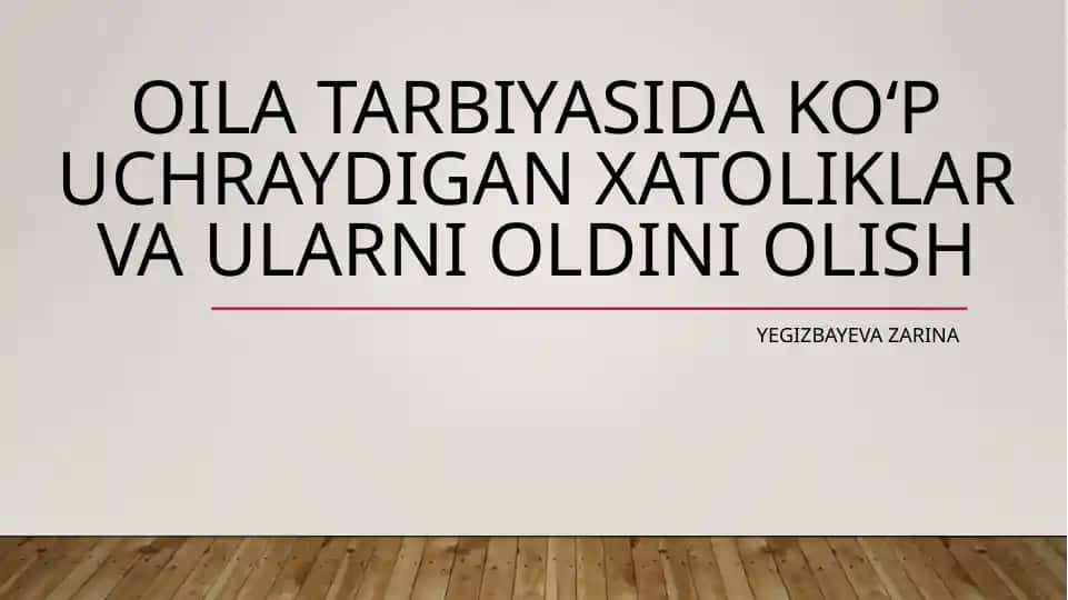 Oilatarbiyasi