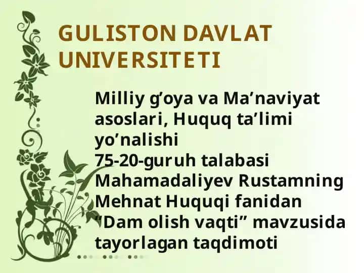 "Dam Olish Vaqti"